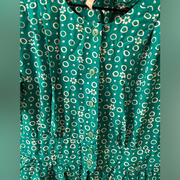 KARIN STEVENS VTG 80s Drop Waist Puff Sleeve Dress. Size 12 Petites - Picture 5 of 7